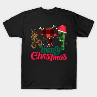 merry christmas hairstylist hairdresser barber funny tools T-Shirt